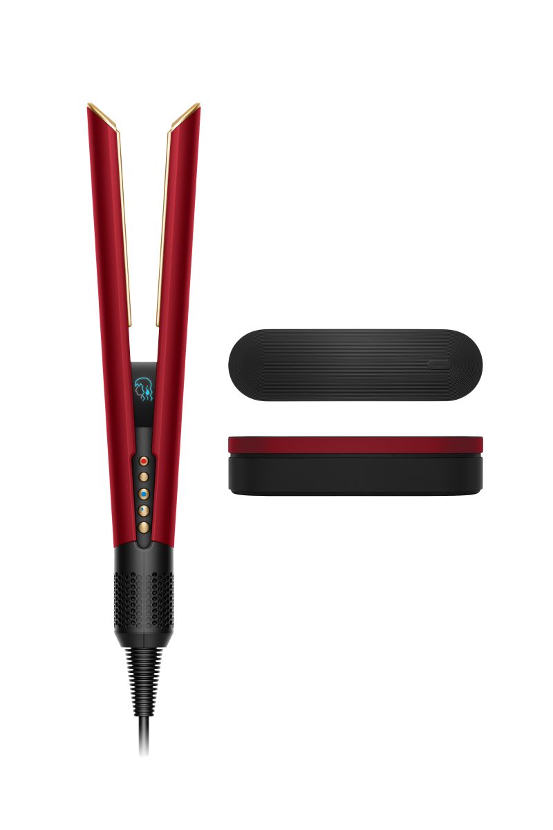 Plancha y secadora Dyson Airstrait™ (Terciopelo rojo/oro)