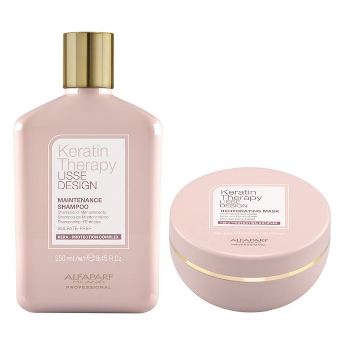 ALFAPARF KERATIN THERAPY LISSE MAINTENANCE SHAMPOO 250 ML E REHYDRATING MASK 200 ML