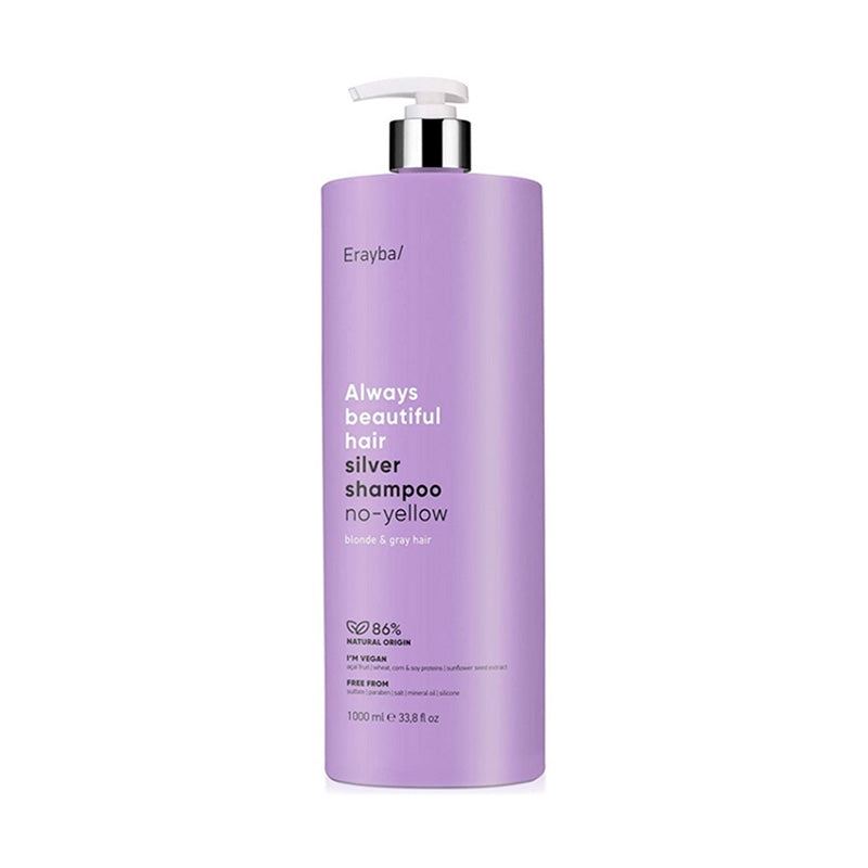 ERAYBA – SHAMPOO SILVER TONALIZADOR PARA RUBIOS 1000ML